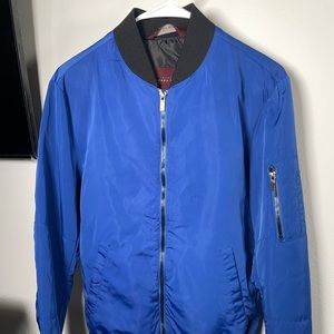 Zara Mens Bomber Jacket Metallic Royal Blue Size S (EBAY SOLD)
